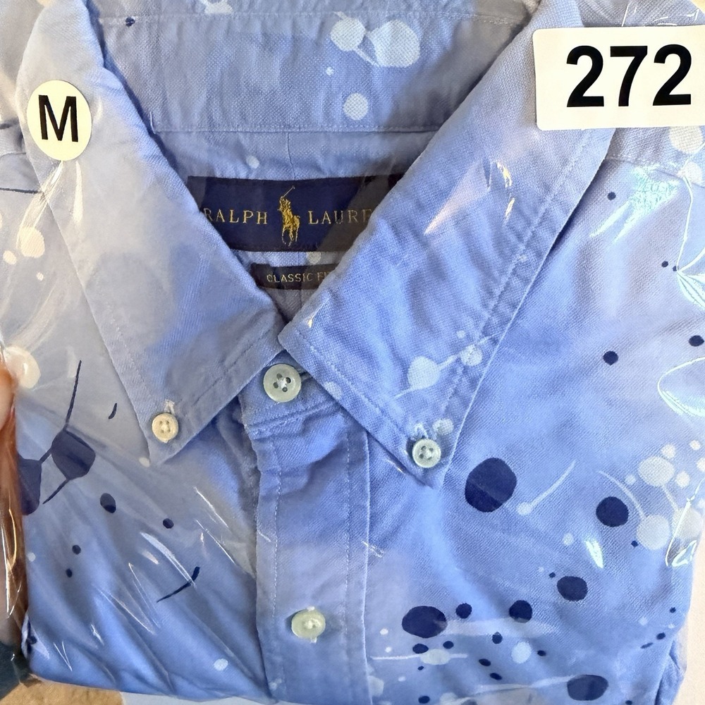 Ralph Lauren Classic Fit Paint Splatter Oxford Button Down Rare OCBDPreppy Shirt - Picture 10 of 10